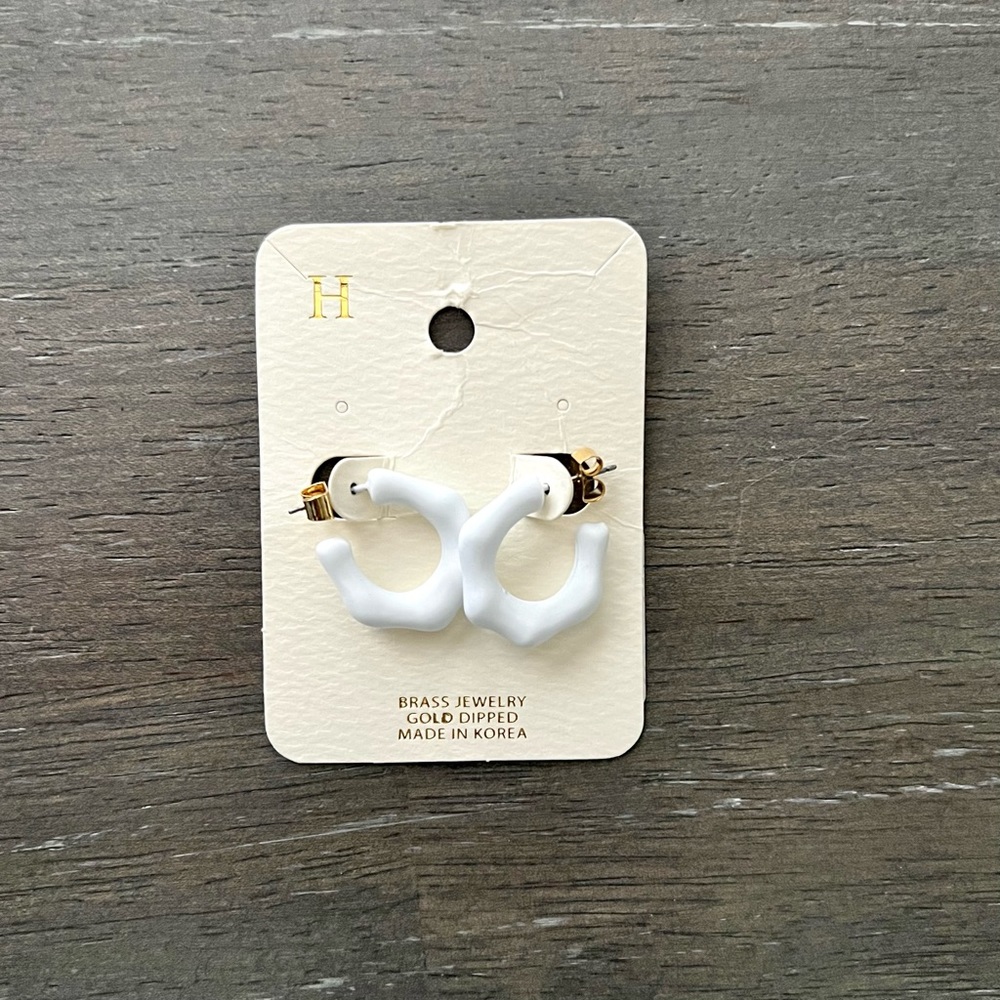 White Chunky Earrings